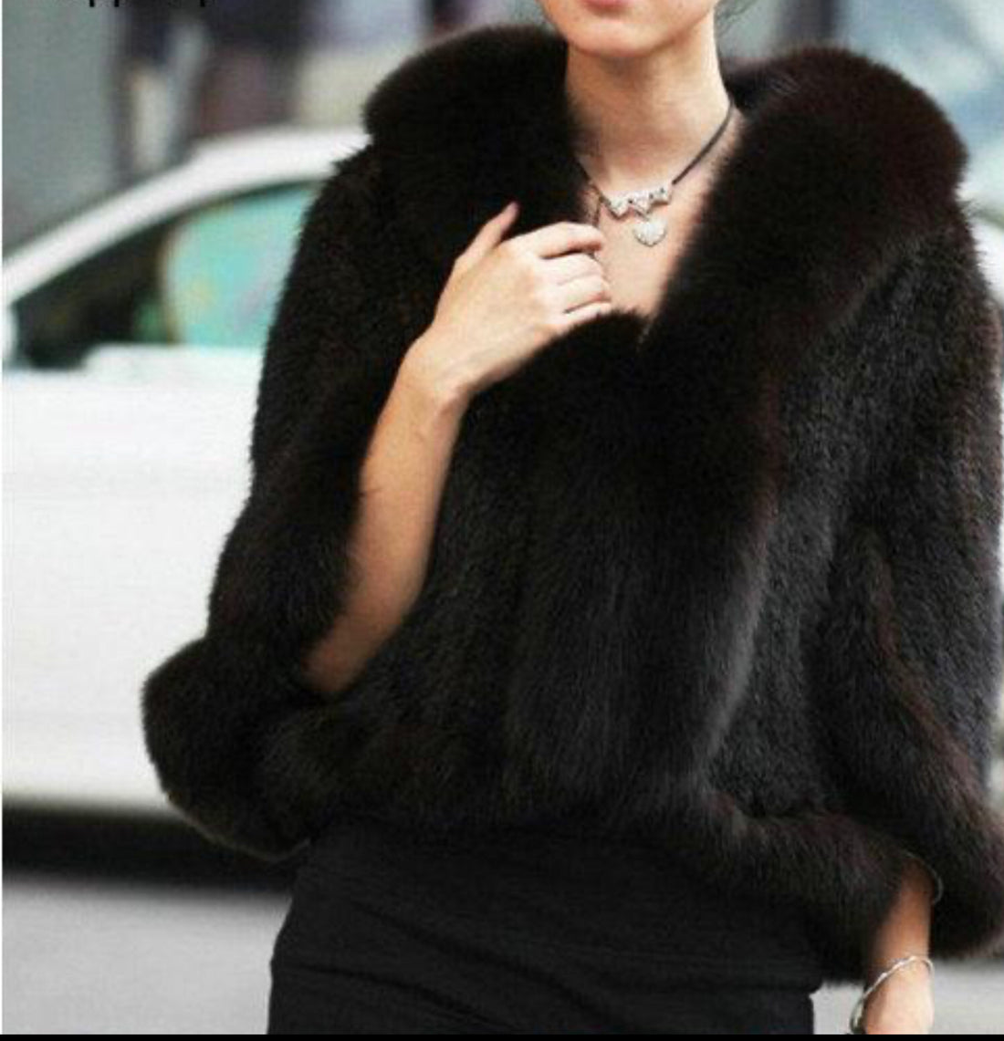 New Genuine Knit Mink Fur Shawl Poncho With Fox Trimming Real Mink Fur Jacket Fashion