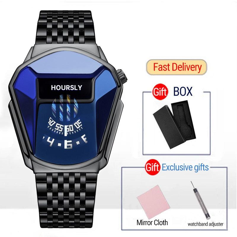 T-BOO Men Wrist Watches Golden Luxury Brand Trend Cool Stainless Steel Technology Fashion Quartz Watch Relogio Masculino