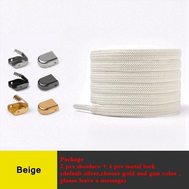 Trendy Colorful No Tie Elastic Shoelaces Running Shoe Lace Safety Flat Shoelace Kids Adult Lazy Lace