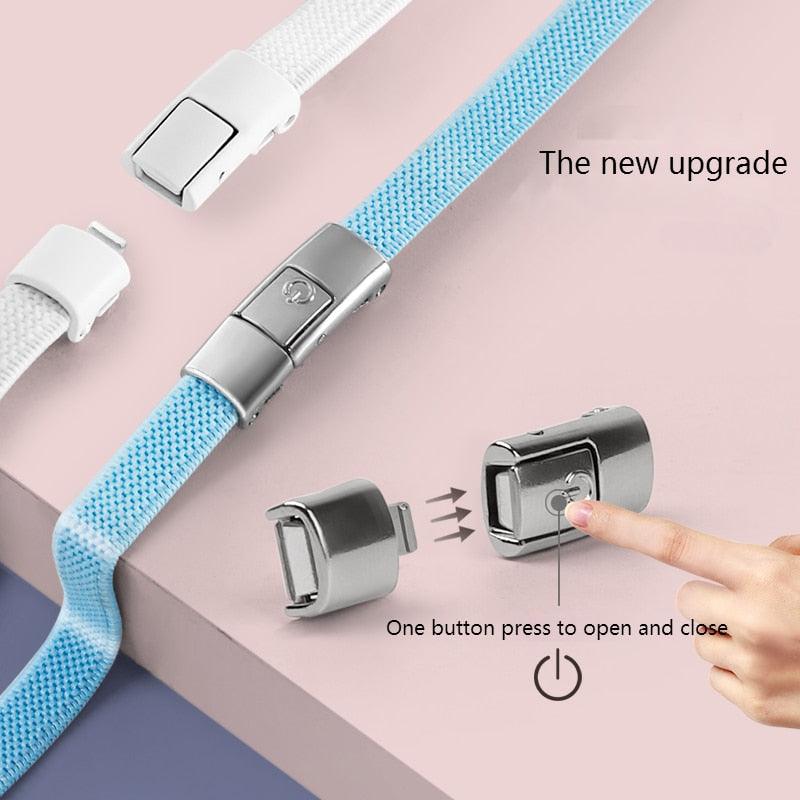 T-BOO 2023 No Tie Shoe Laces 8MM Press and Lock Shoelaces Without Ties Elastic Laces Sneaker Kids Adult