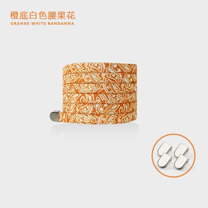 Trendy Colorful No Tie Elastic Shoelaces Running Shoe Lace Safety Flat Shoelace Kids Adult Lazy Lace