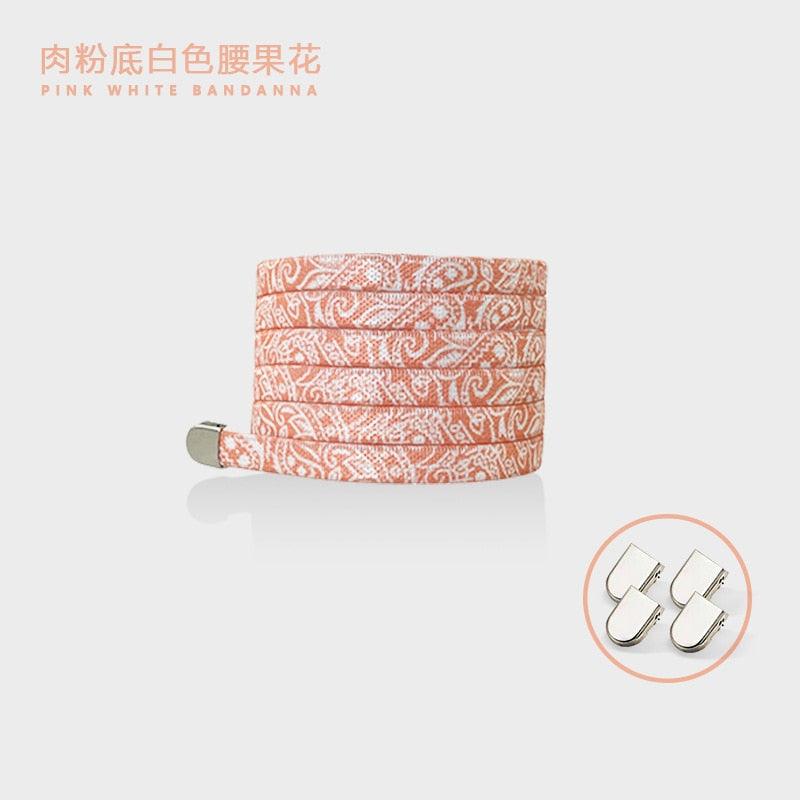 Trendy Colorful No Tie Elastic Shoelaces Running Shoe Lace Safety Flat Shoelace Kids Adult Lazy Lace