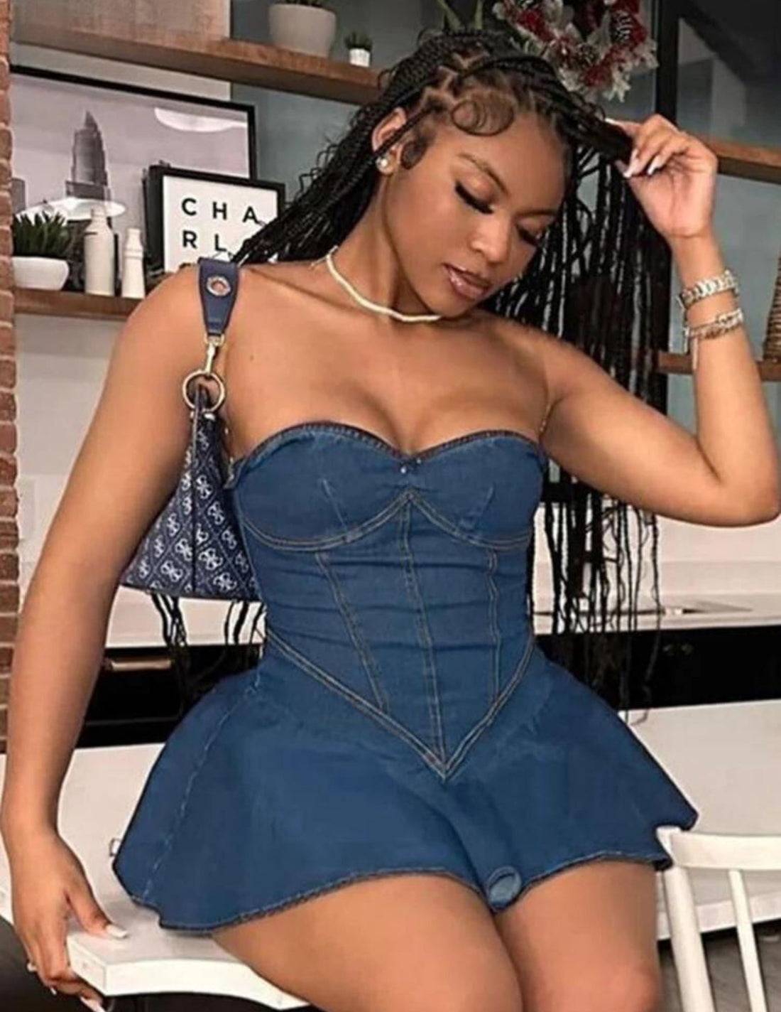 "Trendy Strapless Denim Bodycon Dress - Y2K Hipster Fashion for Summer Parties & Concerts"