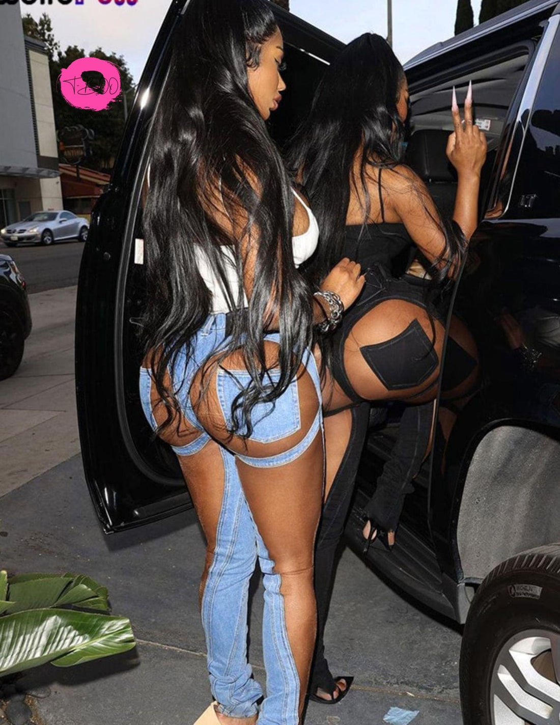 T-BOO Sexy Jeans See Through Skinny Denim Women Summer Mesh Stacked Trousers Trend Chic Wild Street Denim