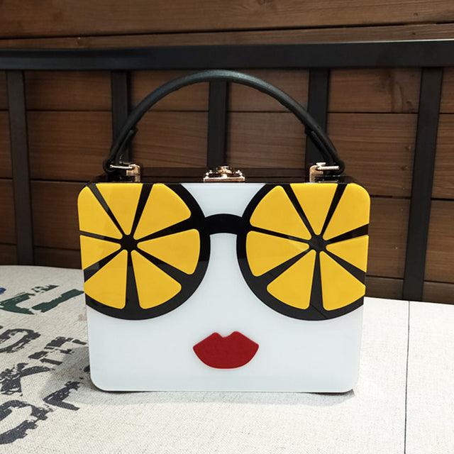 Women Dazzling Sunglasses Purses and Handbag Cartoon Acrylic Style Shoulder Bag Ladies Crossbody Designer Bag