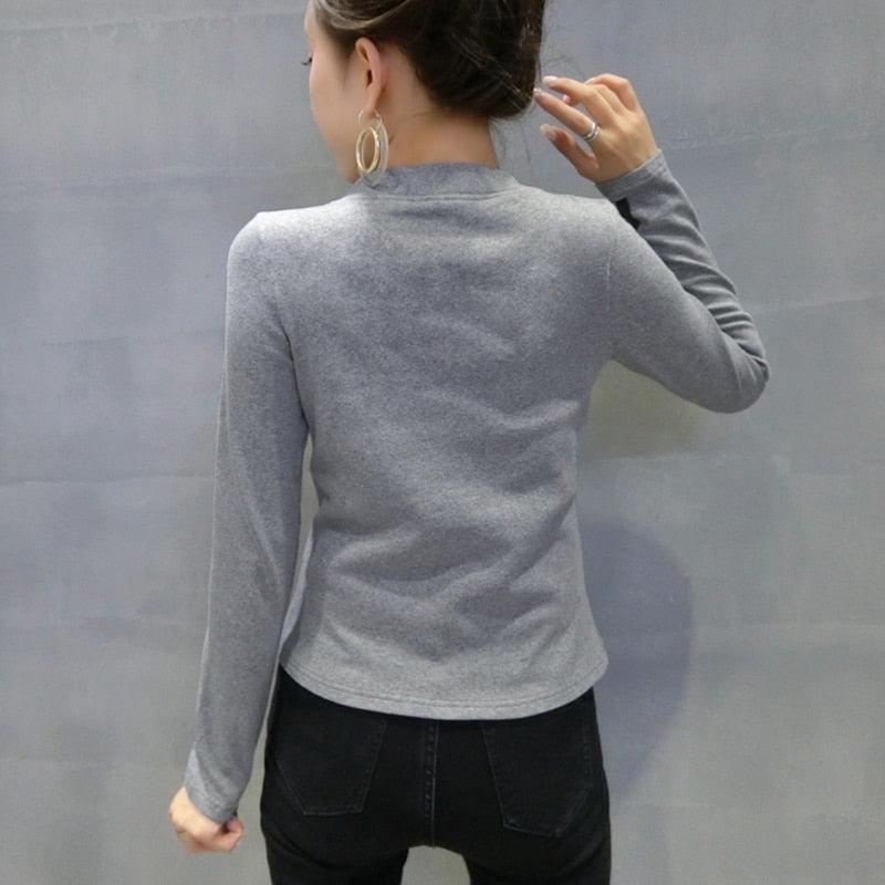 Fall 2022 New Cotton Tops Sexy Chic Pockets Zipper Pullover Print Letter Women Short Jacket