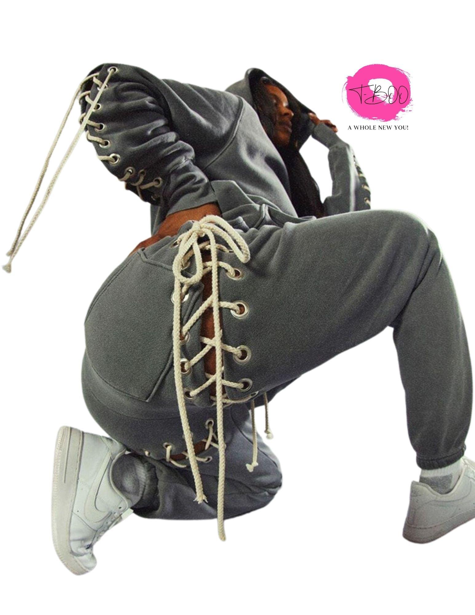 T-BOO 2 Piece Set Hoodie and Pants Ser Casual Sporty Pocket Pullover