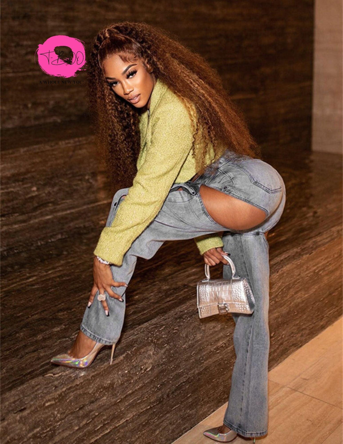 T-BOO Women Denim Pants Casual Button Vintage Loose Solid Chic Stylish Trousers Wild Fashion Punk Streetwear