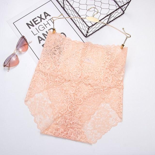 T-BOO Women Sexy Lace Panties Underwear Woman High Waist Briefs Floral Lingerie Female Seamless Underpants Plus Size Panties