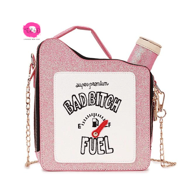 "Gasoline Bottle Crossbody Bag: Novelty Totes, Purses, and Handbags with Shoulder Chain"