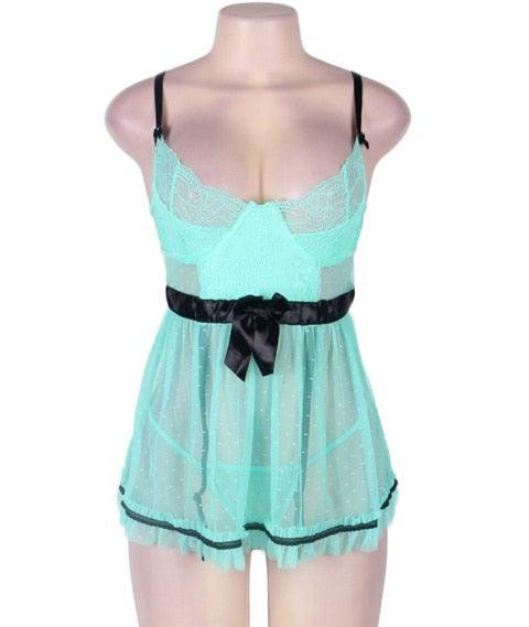 Women Babydoll Sexy Open Back with Underwear Erotic Plus Size Lingerie Bielizna Erotyczna