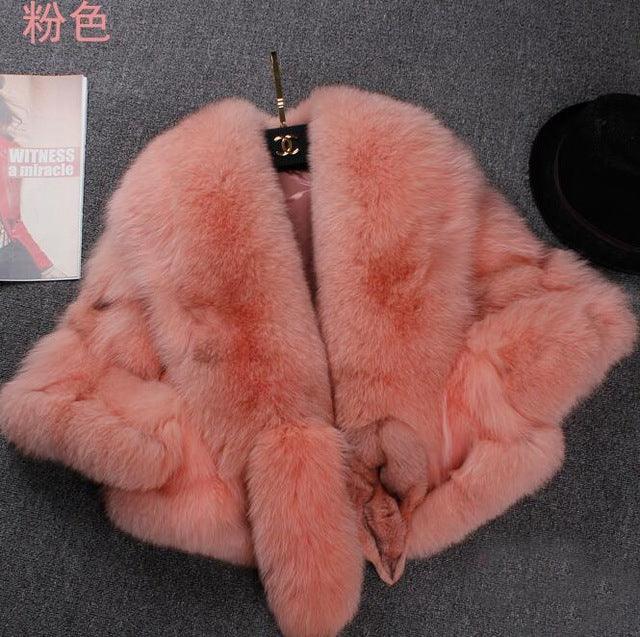 REAL Fox Fur Coat Short female 2020 Winter New Fur Shawl Jacket