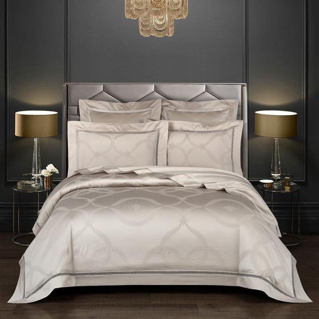 Luxury Jacquard Duvet Cover set Premium Egyptian Cotton King Queen 4/6Pcs Bedding set Comforter Cover Bed sheet
