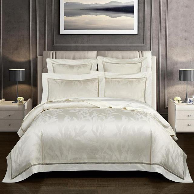 Luxury Jacquard Duvet Cover set Premium Egyptian Cotton King Queen 4/6Pcs Bedding set Comforter Cover Bed sheet