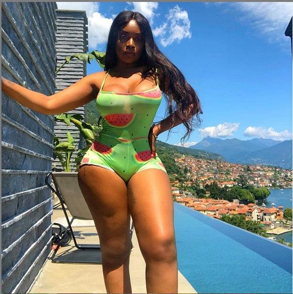 Sexy adult Onesies Rompers Sleepwear Print Floral Shorts Jumpsuit long sleeve V Neck Bodycon Bodysuit