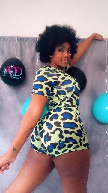 Sexy adult Onesies Rompers Sleepwear Print Floral Shorts Jumpsuit long sleeve V Neck Bodycon Bodysuit