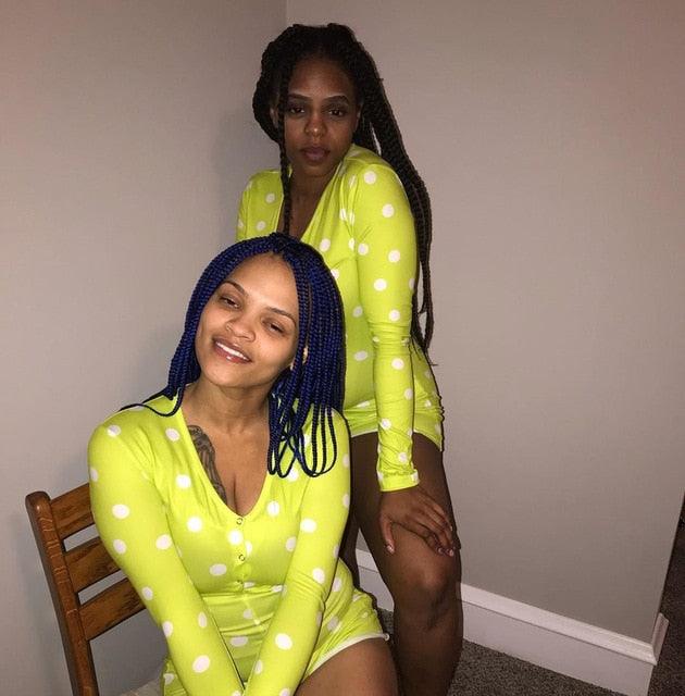 Sexy adult Onesies Rompers Sleepwear Print Floral Shorts Jumpsuit long sleeve V Neck Bodycon Bodysuit