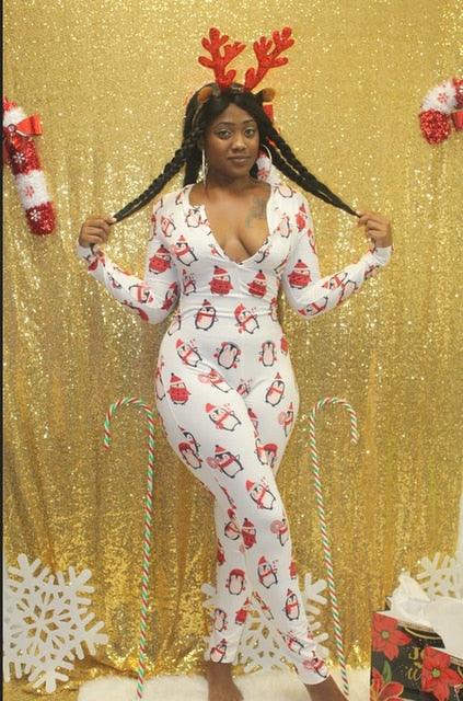 Womens Sexy Onesies Jumpsuit Sleepwear long Sleeve V Neck Bodycon Jumpsuit Bodysuit Romper Sexy Overalls