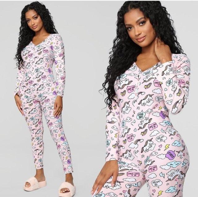 Womens Sexy Onesies Jumpsuit Sleepwear long Sleeve V Neck Bodycon Jumpsuit Bodysuit Romper Sexy Overalls