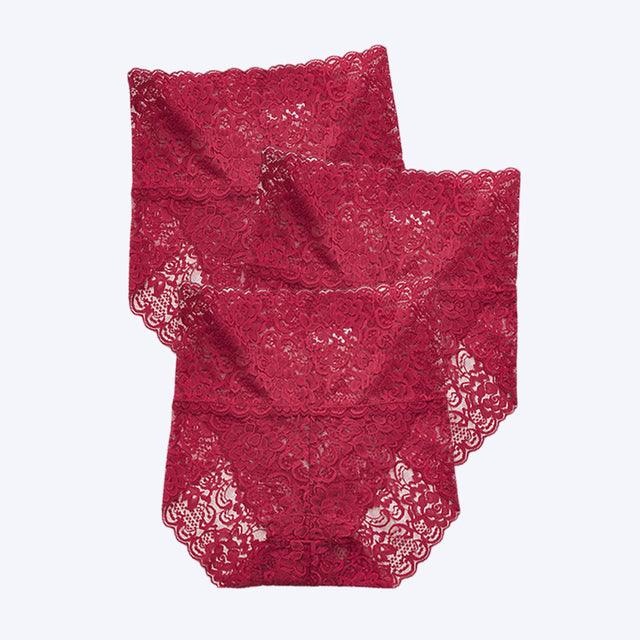 3 pcs/lot Sexy Lace Briefs High Waist Underwear Women Transparent Butt Lift Panties Underpants Lingerie