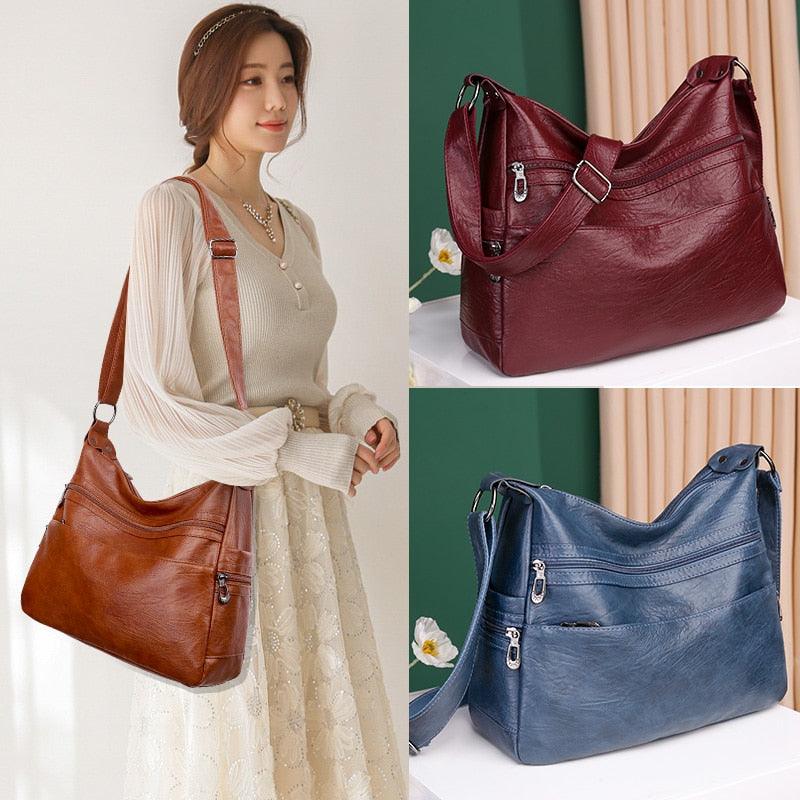 Luxury Pu Leather Messenger Bag Women Large Hand Bag Soft Casual Hobo bag Crossbody Shoulder Bags