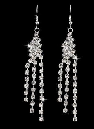 TBOO High Quality U Pick Style Bling Crystal Long Tassel Party Stud Dangle Drop Earrings Eardrop For Women Jewelry