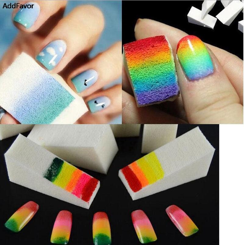 Nail Art Polish Sponge Stamp 10pcs DIY Salon Nail Art Stamping Manicure Color Change Gel Nail Polish