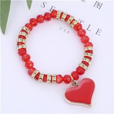 TBOO Crystal Bracelet & Bangle Elastic Heart Bracelets For Women Handmade Rhinestone Beads pulseira masculina Boho Jewelry