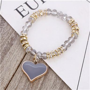 TBOO Crystal Bracelet & Bangle Elastic Heart Bracelets For Women Handmade Rhinestone Beads pulseira masculina Boho Jewelry