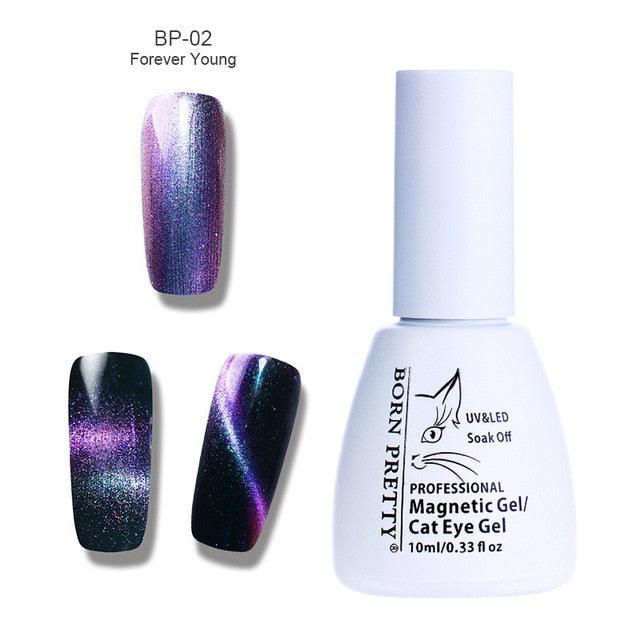 Gel Polish Magnetic Soak Off Holographic Chameleon Cat Eye Nail UV Varnish Black Base Needed