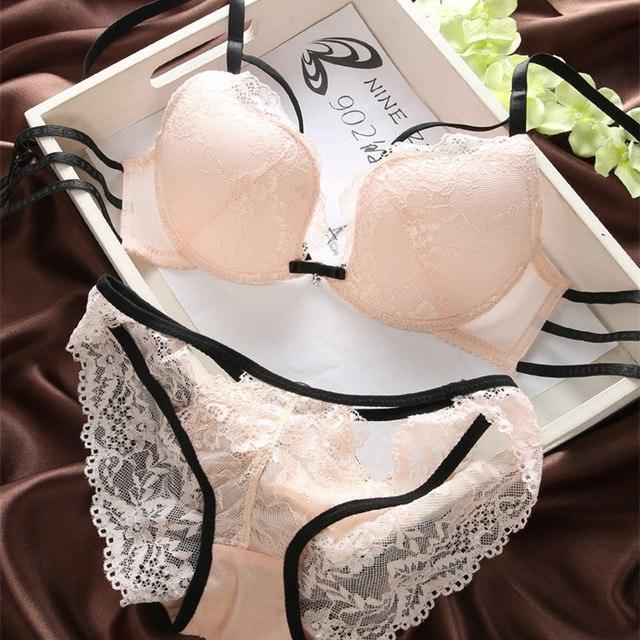 T-BOO Underwear Set Bra Set Women Lingerie Bra & Briefs Set Sexy Intimate Brassiere Panties Lace Push Up Thin Lingerie