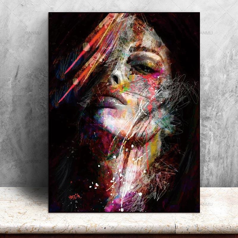 Canvas Painting Wall Art Pictures prints colorful woman on canvas no frame home decor