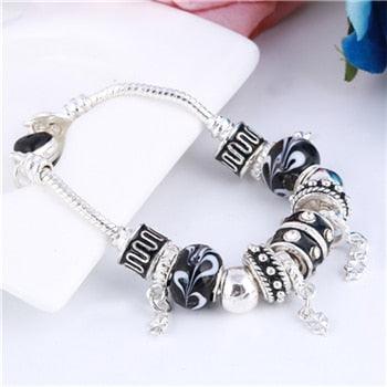 TBOO Pink Crystal Charm Silver Bracelets & Bangles for Women With Aliexpress Murano Beads Silver Bracelet Femme Love Jewelry