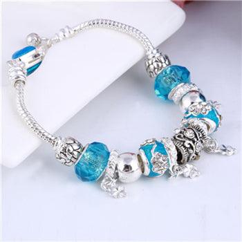 TBOO Pink Crystal Charm Silver Bracelets & Bangles for Women With Aliexpress Murano Beads Silver Bracelet Femme Love Jewelry