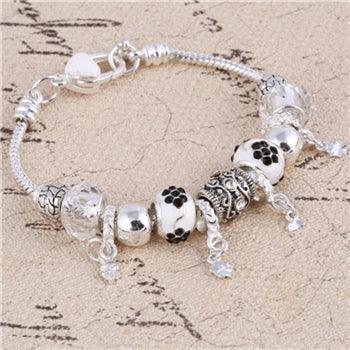 TBOO Pink Crystal Charm Silver Bracelets & Bangles for Women With Aliexpress Murano Beads Silver Bracelet Femme Love Jewelry