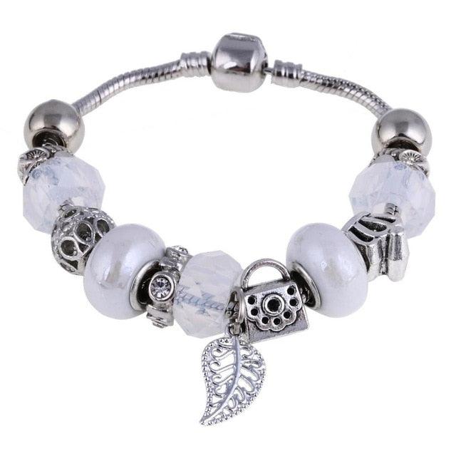 TBOO Pink Crystal Charm Silver Bracelets & Bangles for Women With Aliexpress Murano Beads Silver Bracelet Femme Love Jewelry