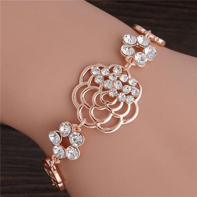 TBOO Luxury Golden Plated Charm Crystal Cubic Zircon Opal Stone Beads Bracelet For Women