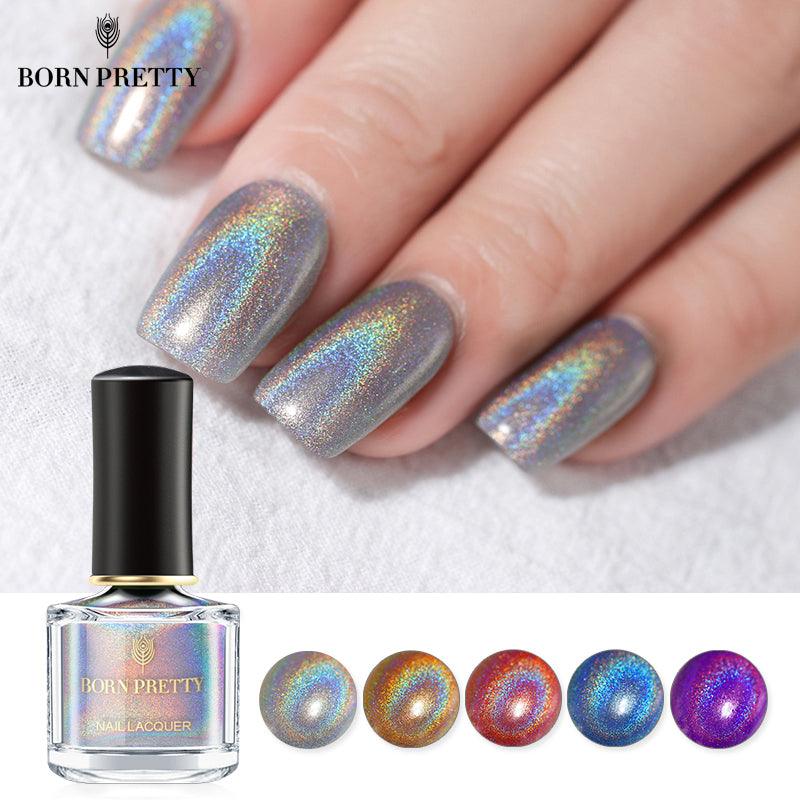 Holographic Laser Nail Polish 6ml Flourish Series Varnish Shining Glitter Nail Art Lacquer Polish
