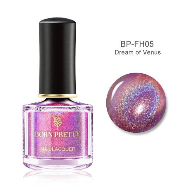 Holographic Laser Nail Polish 6ml Flourish Series Varnish Shining Glitter Nail Art Lacquer Polish