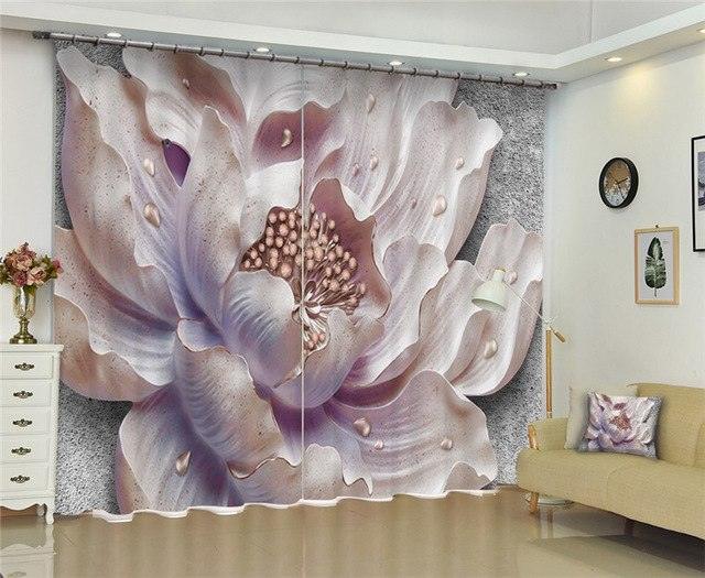 Modern window curtains home decoration fashion fabrics for curtains living room 3D flowers window treatment balcony