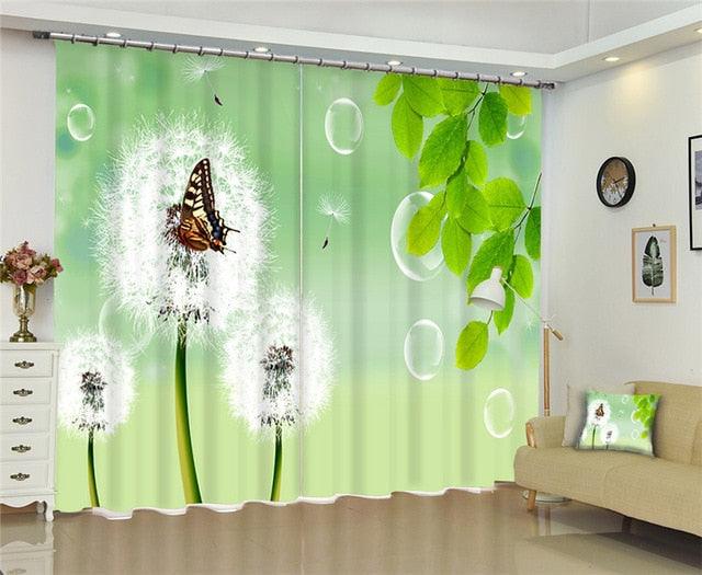 Modern window curtains home decoration fashion fabrics for curtains living room 3D flowers window treatment balcony