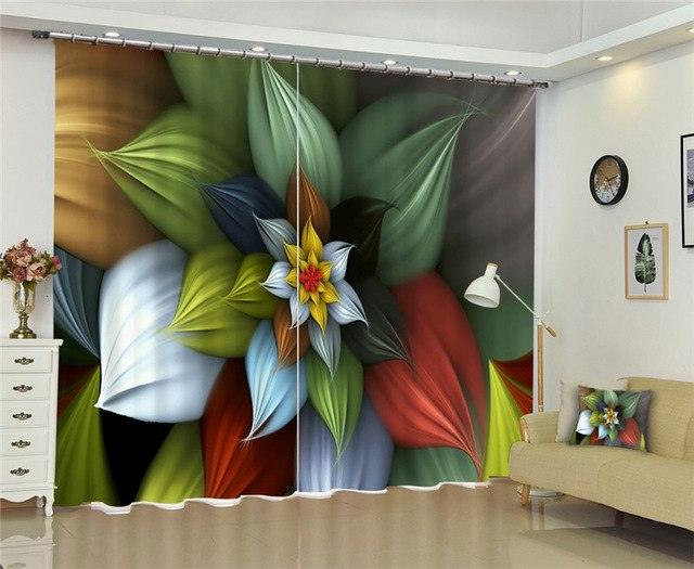 Modern window curtains home decoration fashion fabrics for curtains living room 3D flowers window treatment balcony