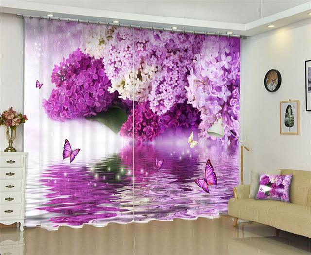 Modern window curtains home decoration fashion fabrics for curtains living room 3D flowers window treatment balcony