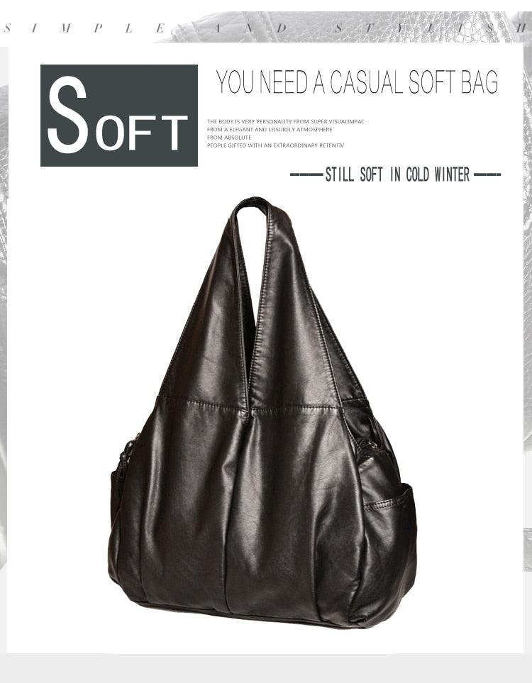 New Burlie PU Washed Handbags Women Shoulder Bags Hobos Handbag For Woman soft Messenger satchel Bags Women Leather casual tote