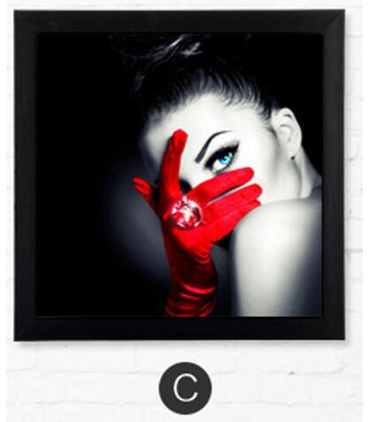 Beauty fashion Girl red lip Nails cool hairstyle art pictures Wall Poster Home Decoration HD Canvas painting