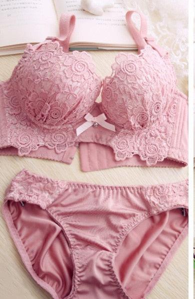 Push Up Bra Set 2pc Sexy Women Underwear Lingerie Panties And Embroidery Cotton Bralette Set Female Underclothes Underwear