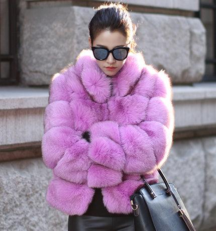 Women Faux Fox Fur Coat Plus Size Women Stand Collar Long Sleeve Faux Fur Jacket Fur gilet fourrure