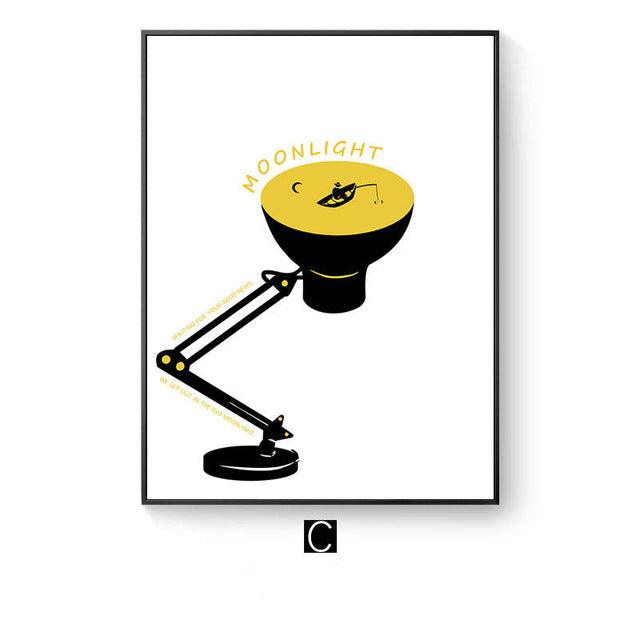 Modern abstract Letter combinations Wall Art Canvas Painting Nordic Posters And Prints Black yellow Nursery Wall Pictures