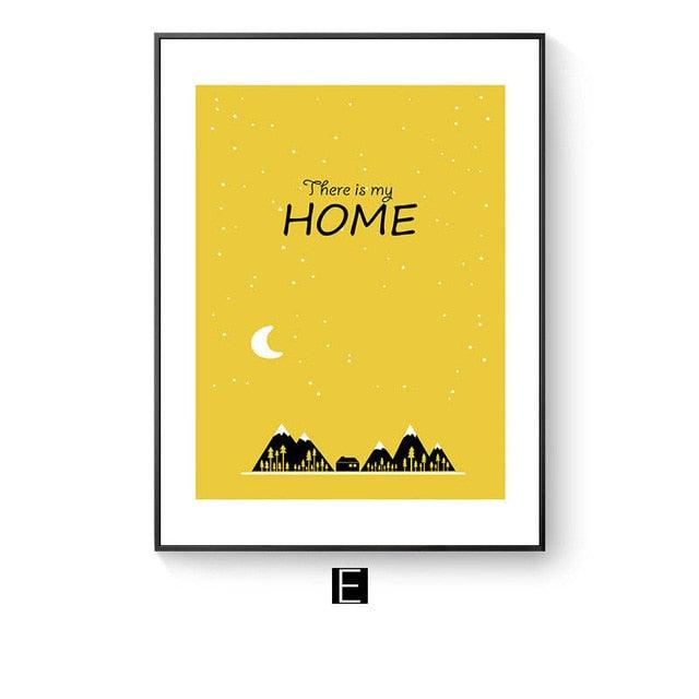 Modern abstract Letter combinations Wall Art Canvas Painting Nordic Posters And Prints Black yellow Nursery Wall Pictures