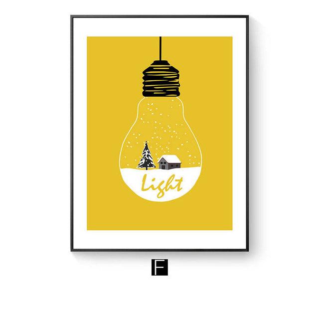 Modern abstract Letter combinations Wall Art Canvas Painting Nordic Posters And Prints Black yellow Nursery Wall Pictures